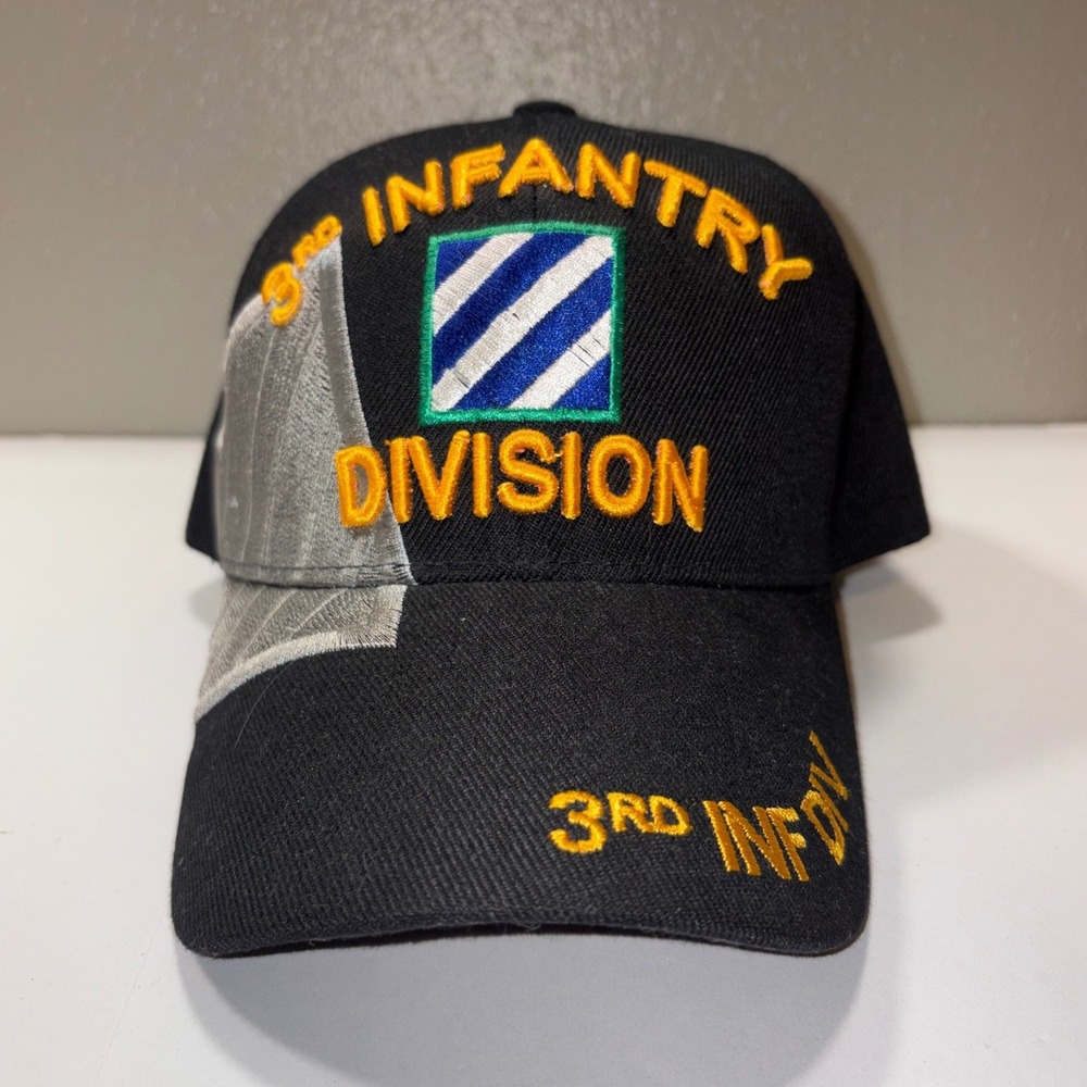 US‎ Warriors 3rd Infantry Division Hat Black Embroidered Military Cap Adjustable